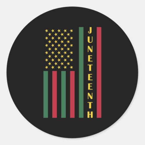 Juneteenth Freedom Celebration USA American Flag Classic Round Sticker