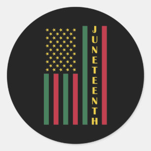 Juneteenth Freedom Celebration USA American Flag Classic Round Sticker