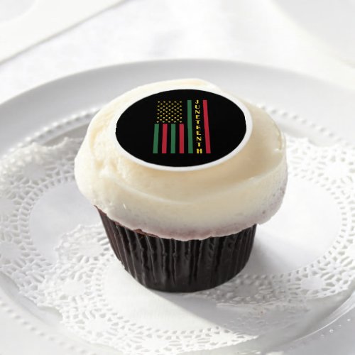 Juneteenth Freedom Celebration USA American Flag Edible Frosting Rounds