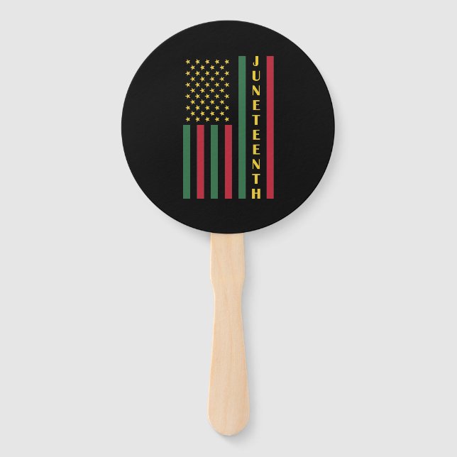 Juneteenth Freedom Celebration USA American Flag Hand Fan (Front)