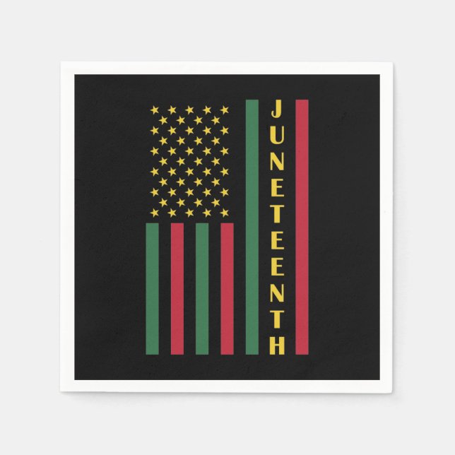 Juneteenth Freedom Celebration USA American Flag Napkins (Front)
