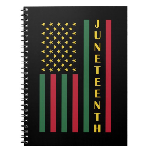 Juneteenth Freedom Celebration USA American Flag Notebook (Front)