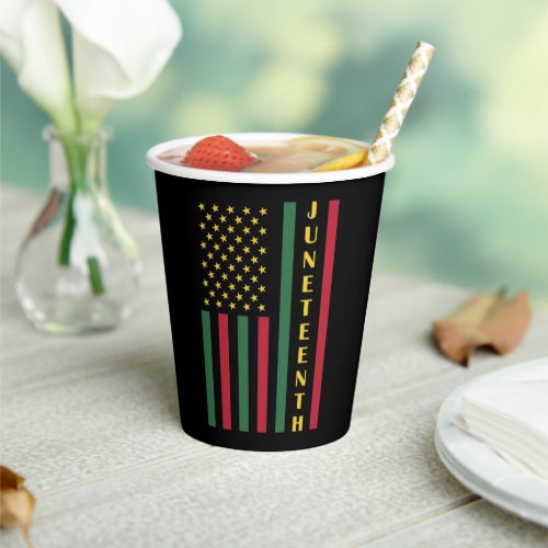 Juneteenth Freedom Celebration USA American Flag Paper Cups