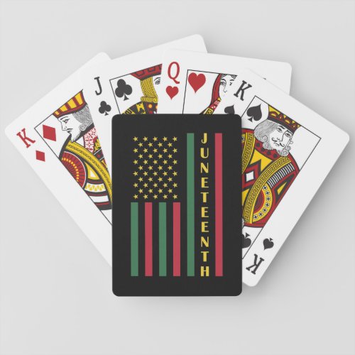 Juneteenth Freedom Celebration USA American Flag Poker Cards