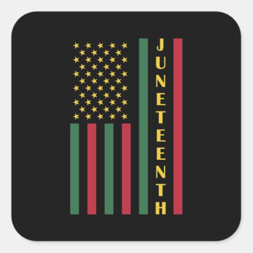 Juneteenth Freedom Celebration USA American Flag Square Sticker