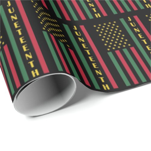 Juneteenth Freedom Celebration USA American Flag Wrapping Paper