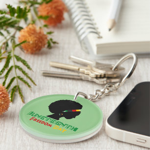 Juneteenth/ Freedom Day/Afro Girl  Keychain