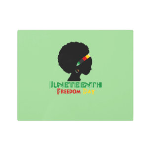 Juneteenth/ Freedom Day/Afro Girl Metal Print