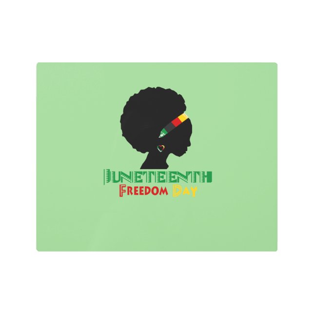 Juneteenth/ Freedom Day/Afro Girl  Metal Print (Front)