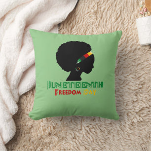 Juneteenth/Freedom Day /Afro Girl  Throw Pillow