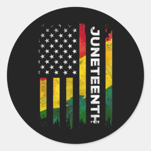 Juneteenth Freedom Day American Flag Black Pride Classic Round Sticker