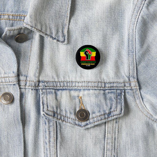 Juneteenth Freedom Day Black History Button (In Situ)