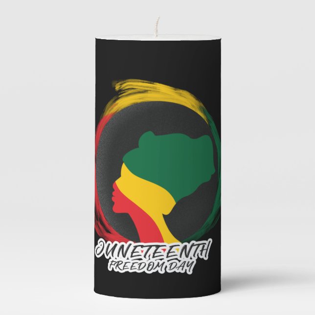 Juneteenth Freedom Day Black History    Pillar Candle (Front)