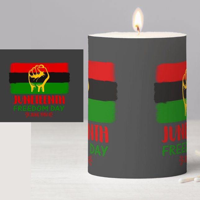 Juneteenth Freedom Day Black History    Pillar Candle (Creator Uploaded)