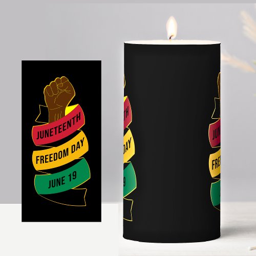 Juneteenth Freedom Day Black History    Pillar Candle