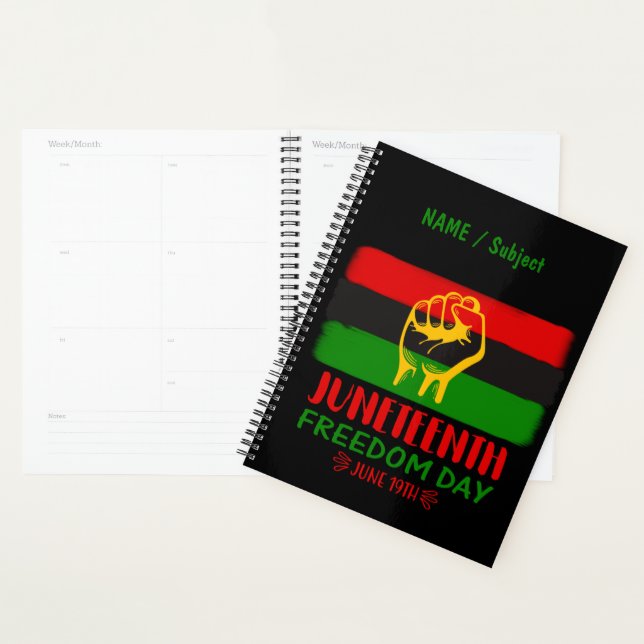 Juneteenth Freedom Day Black History   Planner (Display)