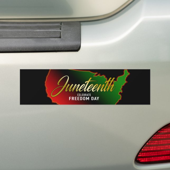 Juneteenth Freedom Day Bumper Sticker (On Car)