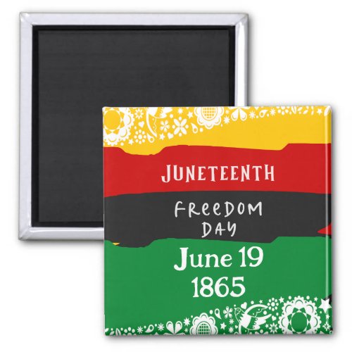 Juneteenth Freedom Day City Celebration Fancy Flag Magnet