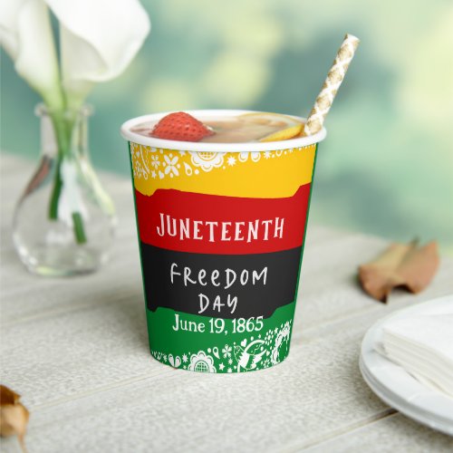 Juneteenth Freedom Day City Celebration Fancy Flag Paper Cups