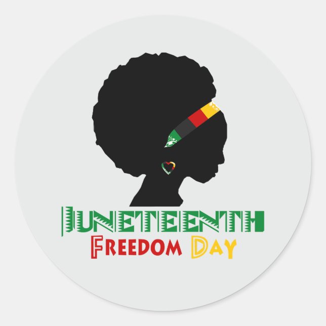 Juneteenth Freedom Day Classic Round Sticker (Front)