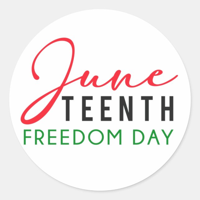 Juneteenth Freedom Day Classic Round Sticker (Front)