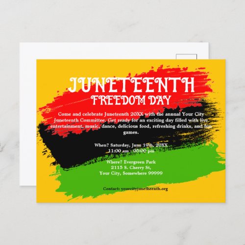 Juneteenth Freedom Day Flag Celebration Holiday Postcard