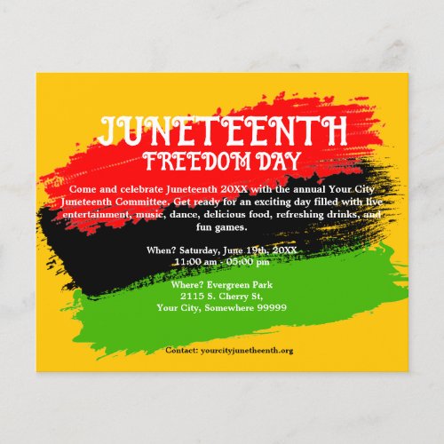 Juneteenth Freedom Day Flag Colors Celebration Flyer