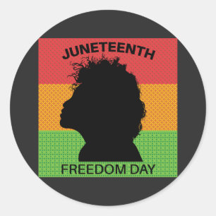 Juneteenth Freedom Day, Flag Pattern Classic Round Sticker