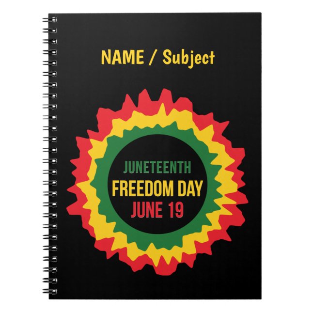 Juneteenth Freedom Liberation June 19th Name Notebook (Front)