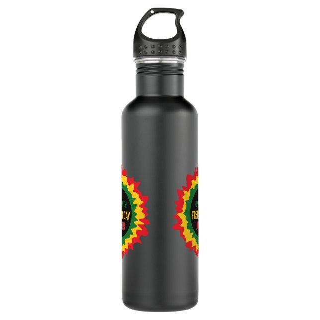 Juneteenth Freedom Liberation June 19th Stainless Steel Water Bottle (Front)
