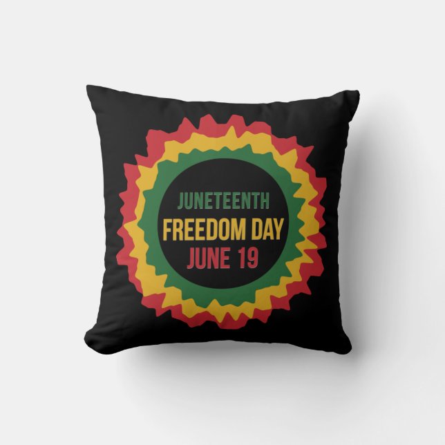 Juneteenth Freedom Liberation June 19th  Throw Pillow (Front)