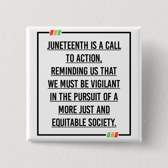 Juneteenth, Freedom of African American. Button (Front)