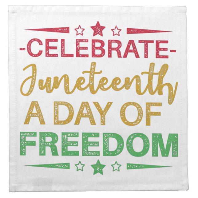 Juneteenth, Freedom of African American. Cloth Napkin (Front)
