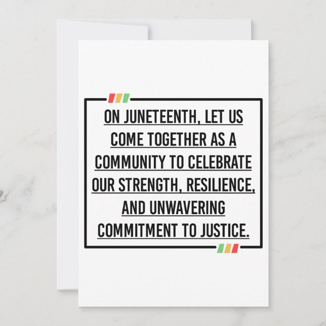 Juneteenth, Freedom of African American. Invitatio Invitation (Front)