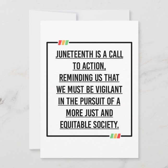 Juneteenth, Freedom of African American. Invitatio Invitation (Front)