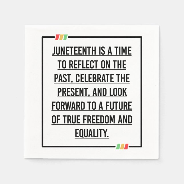 Juneteenth, Freedom of African American. Napkins (Front)