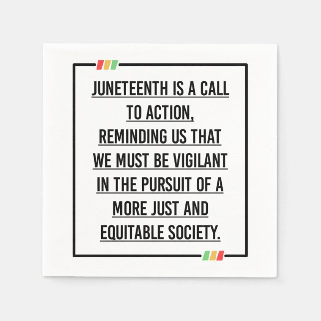 Juneteenth, Freedom of African American. Napkins (Front)
