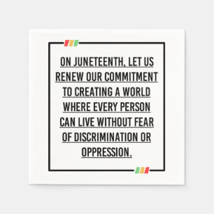 Juneteenth, Freedom of African American. Napkins