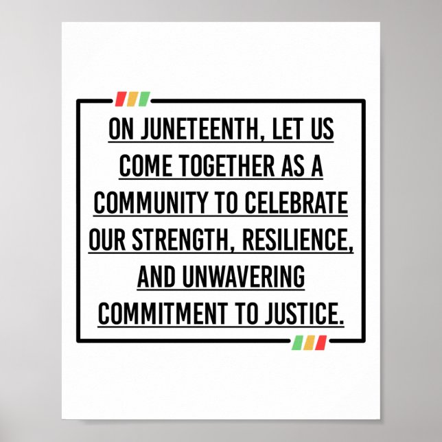 Juneteenth, Freedom of African American. Poster (Front)