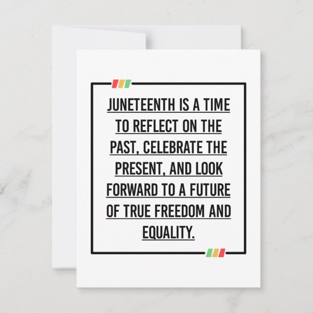 Juneteenth, Freedom of African American. Save The Date (Front)