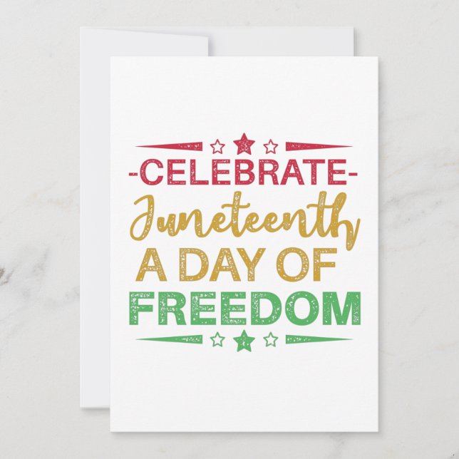 Juneteenth, Freedom of African American. Save The Date (Front)