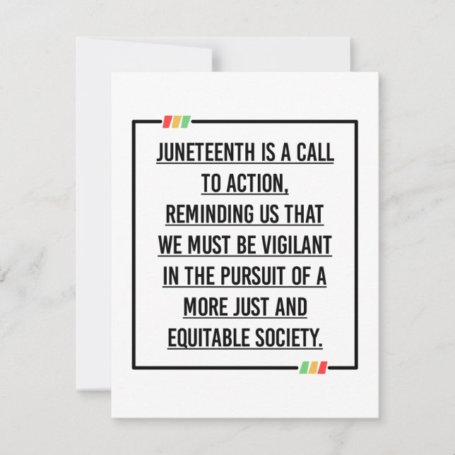 Juneteenth, Freedom of African American. Save The Date (Front)