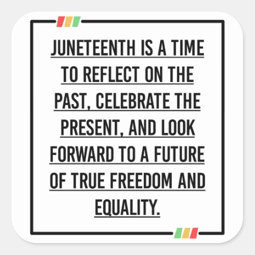 Juneteenth Freedom of African American Square Sticker