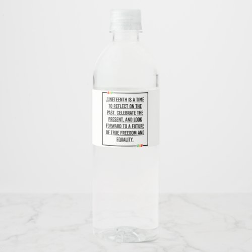 Juneteenth Freedom of African American Water Bottle Label