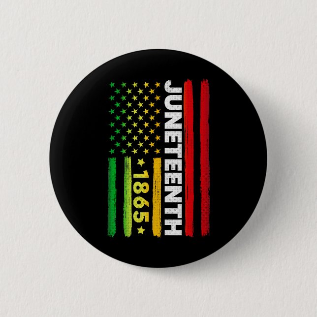 Juneteenth Freedom Usa Design Gradient Flag Tee  Button (Front)