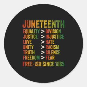 Juneteenth Freeish Since 1865 Black History Women  Classic Round Sticker