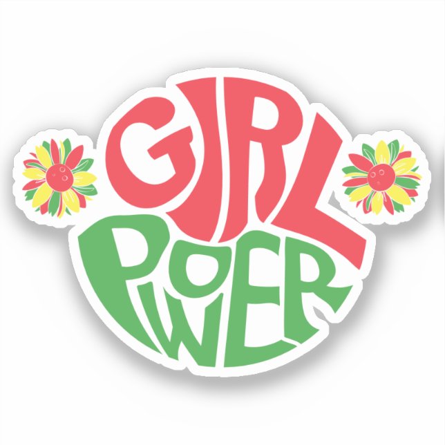 Juneteenth | Girl Power | Red Black Green Sticker (Front)