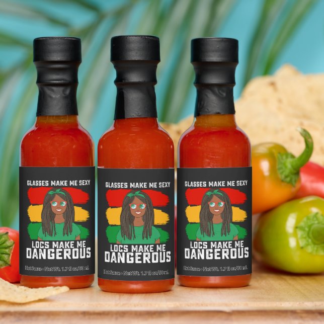 Juneteenth Glasses Locs Make Me Dangerous Hot Sauces (Multi)