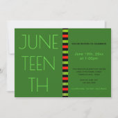 Juneteenth Green Black Red Freedom Celebration Invitation (Front)