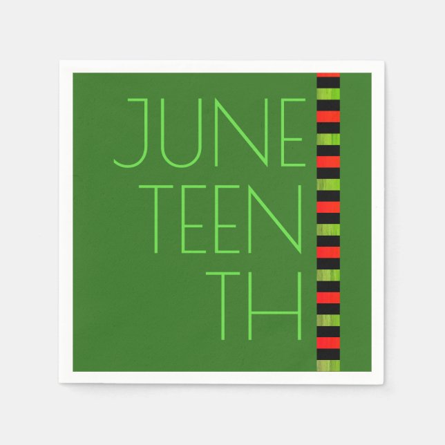 Juneteenth Green Celebration Napkins (Front)